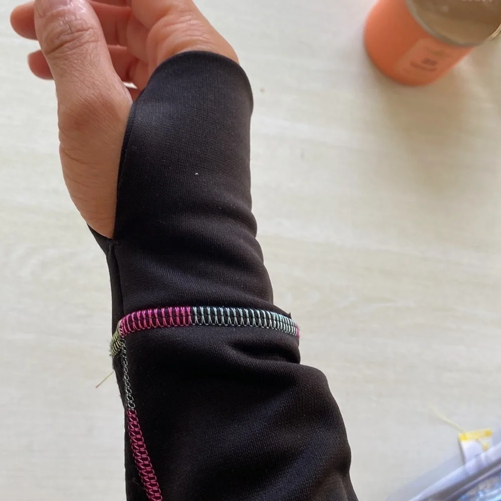 Fila Sport Athletic Track Jacket Full Zip Rainbow Trim Thumb Holes - Picture 9 of 12